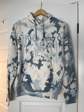 Ivory Ella Blue and White Tie-Dye Hoodie